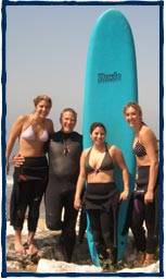 Surf lesson at Sunset beach, Pacific Palisades, California. Surfing L.A. Surf School, the best way to learn how to surf in Los Angeles.